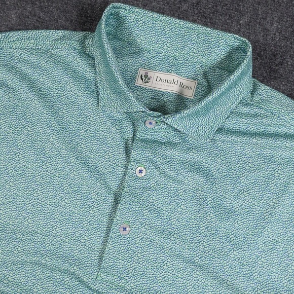 Donald Ross Sportswear Other - Donald Ross Sportswear Polo Shirt Mens Large Mint Green AOP Golf